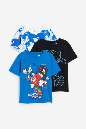 Er-Pack T-Shirts mit Print Blau/Sonic der Igel, & Tops in Größe 92. Farbe: - H&M - Modalova