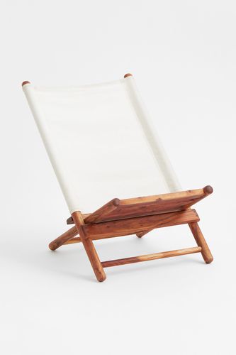 Klappbarer Loungestuhl aus Akazienholz Braun/Naturweiß, Stühle in Größe Onesize. Farbe: - H&m Home - Modalova