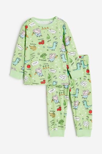 Bedruckter Baumwollpyjama Hellgrün/Peppa Wutz, Pyjamas in Größe 50. Farbe: - H&M - Modalova