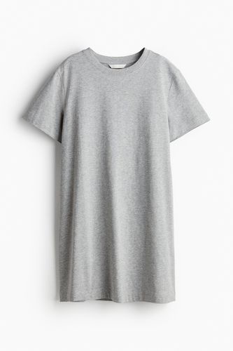 T-Shirt-Kleid aus Baumwolle Hellgraumeliert, Alltagskleider in Größe S. Farbe: - H&M - Modalova