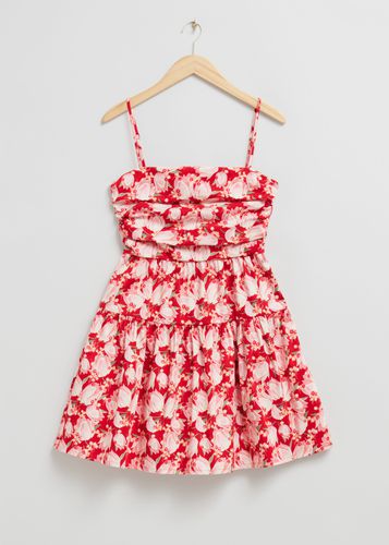 Babydoll-Kleid mit Faltendetails Knallroter Blumenprint, Alltagskleider in Größe 44. Farbe: - & Other Stories - Modalova