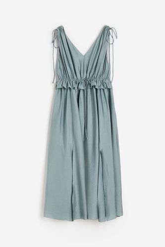 Drapiertes Kleid mit Bindedetails Blaugrau, Alltagskleider in Größe L. Farbe: - H&M - Modalova