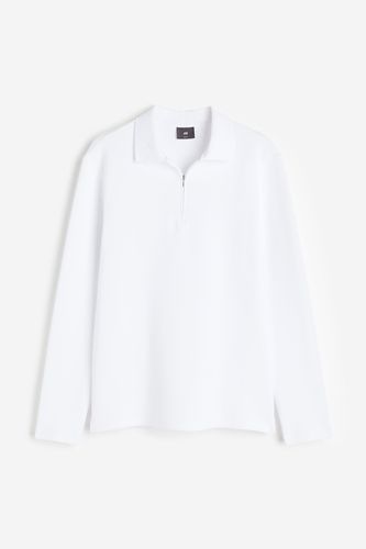 Poloshirt aus Scuba mit Zipper Slim Fit Weiß, Poloshirts in Größe XL. Farbe: - H&M - Modalova