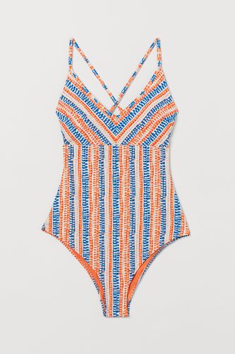 Badeanzug mit wattierten Cups Orange/Blau gestreift, Badeanzüge in Größe 32. Farbe: - H&M - Modalova