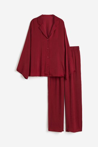 Zweiteiliger Pyjama Dunkelrot, Pyjama-Sets in Größe 4XL. Farbe: - H&M - Modalova