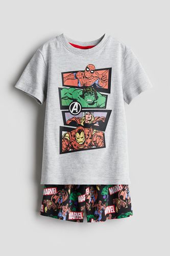 Bedruckter Pyjama Hellgraumeliert/Marvel Comics, Pyjamas in Größe 92. Farbe: - H&M - Modalova