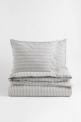 Bettwäsche für Doppelbett/King-Size-Bett Grau/Weiß gestreift in Größe 240x220 50x60 cm. Farbe: - H&m Home - Modalova
