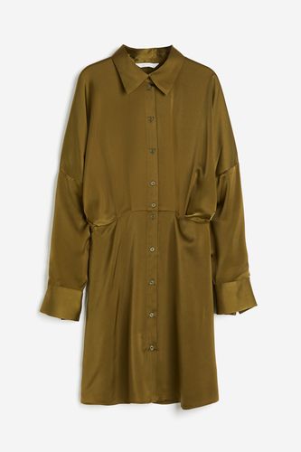 Blusenkleid aus Satin Dunkles Khakigrün, Alltagskleider in Größe S. Farbe: - H&M - Modalova