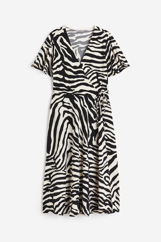 Wickelkleid aus Jersey Cremefarben/Zebramuster, Alltagskleider in Größe XS. Farbe: - H&M - Modalova