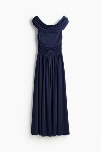 Drapiertes Off-Shoulder-Kleid Marineblau, Alltagskleider in Größe XXL. Farbe: - H&M - Modalova