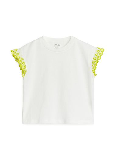 T-Shirt mit Volant-Ärmeln Weiß/Gelb, T-Shirts & Tops in Größe 98/104. Farbe: - Arket - Modalova