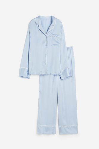 Satinpyjama Hellblau, Pyjama-Sets in Größe XL. Farbe: - H&M - Modalova