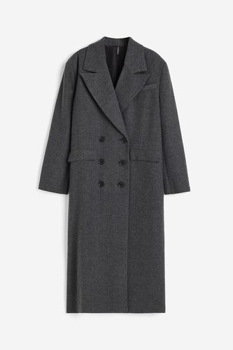 Zweireihiger Mantel aus Twill Dunkelgrau, Mäntel in Größe L. Farbe: - H&M - Modalova