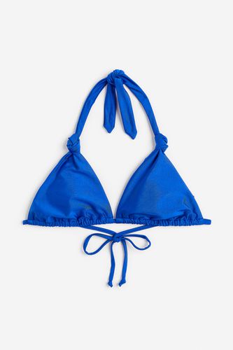 Wattiertes Triangel-Bikinitop Blau, Bikini-Oberteil in Größe 46. Farbe: - H&M - Modalova