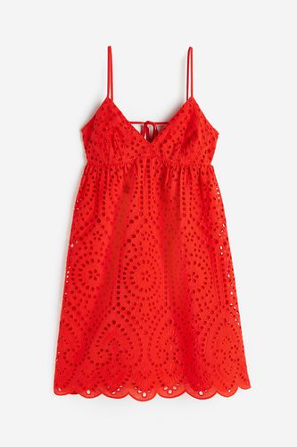 Kleid mit Broderie Anglaise Rot, Party kleider in Größe XL. Farbe: - H&M - Modalova