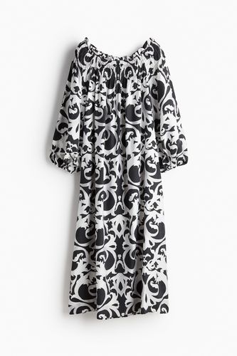 Off-Shoulder-Kleid in Oversize-Passform Schwarz/Gemustert, Alltagskleider Größe M. Farbe: - H&M - Modalova