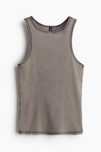 Geripptes Tanktop Dunkelgrau/Washed, Westen in Größe XXS. Farbe: - H&M - Modalova