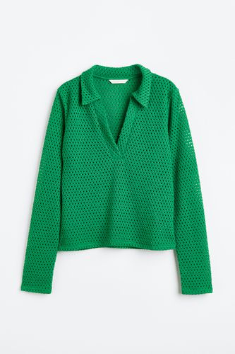 Jerseyshirt mit Kragen Grün, Pullover in Größe XS. Farbe: - H&M - Modalova