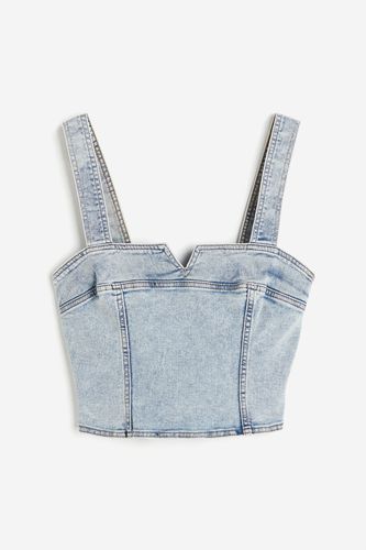 Korsagentop aus Denim Blasses Denimblau, Westen in Größe XXS. Farbe: - H&M - Modalova