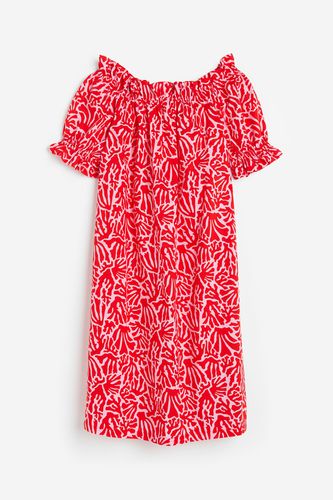 Off-Shoulder-Kleid Rot/Gemustert, Alltagskleider in Größe XS. Farbe: - H&M - Modalova