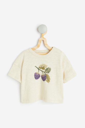 T-Shirt mit Print Hellbeige/Beeren, T-Shirts & Tops in Größe 50. Farbe: - H&M - Modalova