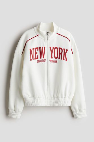 Trainingsjacke aus Sweatstoff mit Motivprint Weiß/New York, Pullover in Größe 134/140. Farbe: - H&M - Modalova