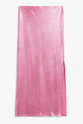 Glänzender gerippter Maxirock Glänzend rosa, Röcke in Größe XS. Farbe: - Monki - Modalova