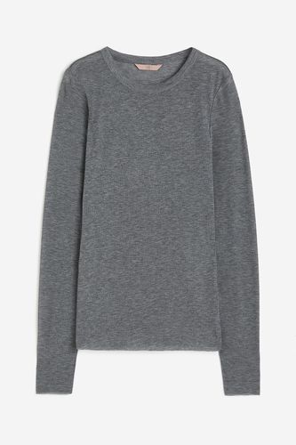 Shirt aus Lyocellmix Dunkelgraumeliert, Pyjama-Oberteile in Größe XS. Farbe: - H&M - Modalova