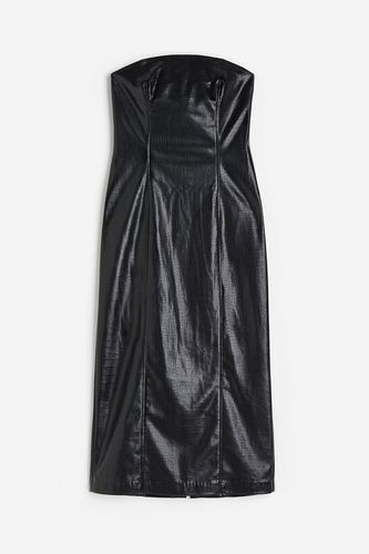 Beschichtetes Bandeau-Kleid Schwarz/Krokoprägung, Party kleider in Größe 34. Farbe: - H&M - Modalova