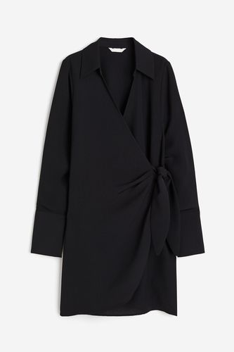 Wickelkleid aus Crêpe Schwarz, Alltagskleider in Größe XS. Farbe: - H&M - Modalova