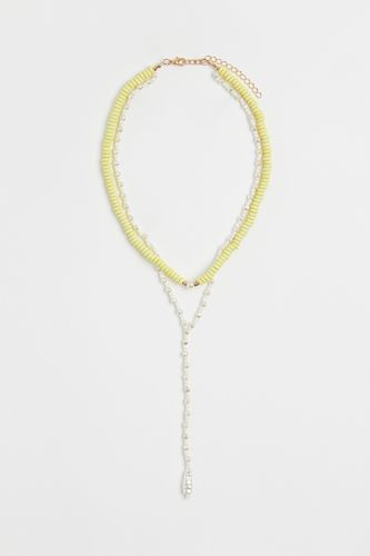Zweireihige Halskette Hellgelb/Weiß, Halsketten in Größe Onesize. Farbe: - H&M - Modalova