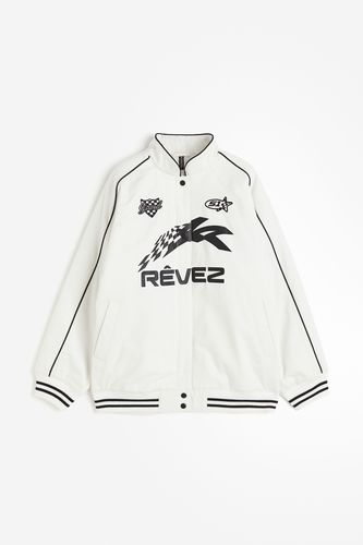 Wattierte Jacke mit Motivdetail Weiß/Rêvez, Jacken in Größe M. Farbe: - H&M - Modalova