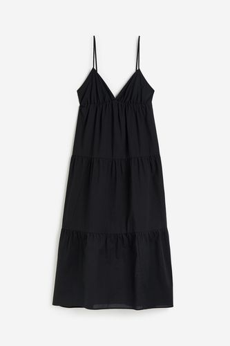Stufenkleid aus Baumwolle Schwarz, Alltagskleider in Größe XXS. Farbe: - H&M - Modalova