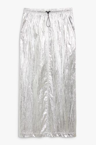 Fallschirm-Maxirock Knitteroptik silber Silberfarben, Röcke in Größe M. Farbe: - Monki - Modalova