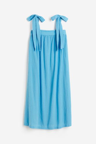 Baumwollkleid mit Bindeträgern Blau, Alltagskleider in Größe XXL. Farbe: - H&M - Modalova