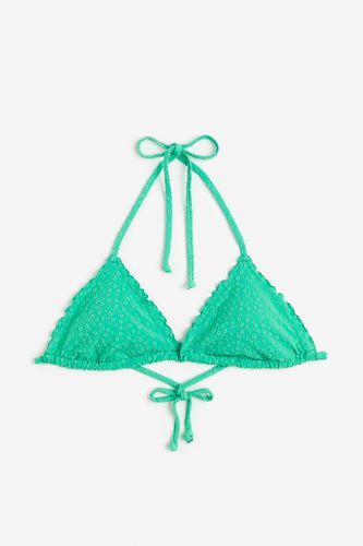 Wattiertes Triangel-Bikinitop Knallgrün, Bikini-Oberteil in Größe 44. Farbe: - H&M - Modalova