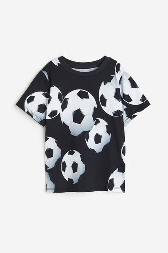 Bedrucktes T-Shirt aus Jersey Schwarz/Fußball, T-Shirts & Tops in Größe 98/104. Farbe: - H&M - Modalova