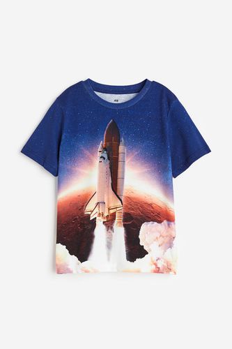 Bedrucktes T-Shirt aus Jersey Dunkelblau/Raumfahrzeug, T-Shirts & Tops in Größe 92. Farbe: - H&M - Modalova