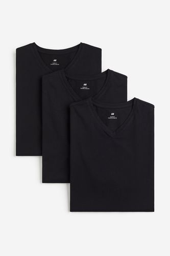Er-Pack T-Shirts mit V-Ausschnitt Slim Fit Schwarz in Größe M. Farbe: - H&M - Modalova
