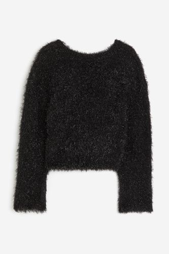 Flauschiger Pullover mit tiefem Rückenausschnitt Schwarz in Größe L. Farbe: - H&M - Modalova