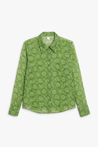 Transparentes Hemd mit Knopfverschluss Grün, Freizeithemden in Größe XS. Farbe: - Monki - Modalova