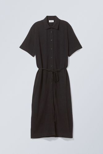 Kleid aus Leinenmischung Carla Schwarz, Alltagskleider in Größe XS. Farbe: - Weekday - Modalova