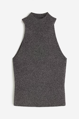 Glitzershirt mit Turtleneck Schwarz/Silberfarben, Westen in Größe L. Farbe: - H&M - Modalova