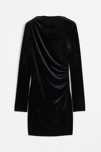 Jerseykleid mit Raffungen Schwarz/Velours, Party kleider in Größe L. Farbe: - H&M - Modalova
