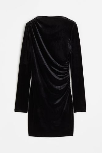 Jerseykleid mit Raffungen Schwarz/Velours, Party kleider in Größe S. Farbe: - H&M - Modalova