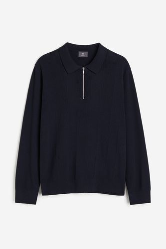 Poloshirt mit Zipper in Slim Fit Marineblau, Pullover Größe M. Farbe: - H&M - Modalova