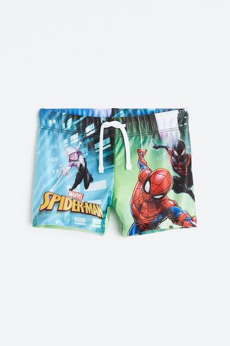 Badehose mit Print Grün/Spiderman, Badeshorts in Größe 92. Farbe: - H&M - Modalova