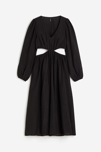 Kleid mit Cut-out und Ballonärmeln Schwarz, Alltagskleider in Größe S. Farbe: - H&M - Modalova