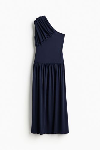 One-Shoulder-Kleid mit Raffungen Marineblau, Alltagskleider in Größe M. Farbe: - H&M - Modalova