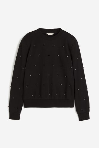 Sweatshirt mit Perlenstickereien Schwarz/Perlen, Sweatshirts in Größe XS. Farbe: - H&M - Modalova